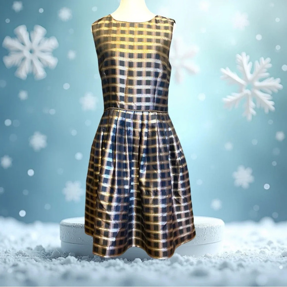 🍸 Cocktail dress by Tahari size 10 gold metallic size 10 🍸 - Picture 1 of 4